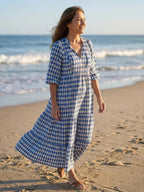 Marian | Tiered Diamond Print Midi Dress