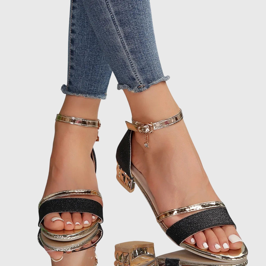 Thea | Embellished Low Heel Sandals