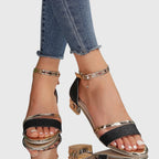 Thea | Embellished Low Heel Sandals