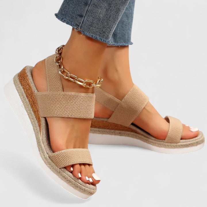 Lenora | Stretch-Knit Comfort Wedge Sandals