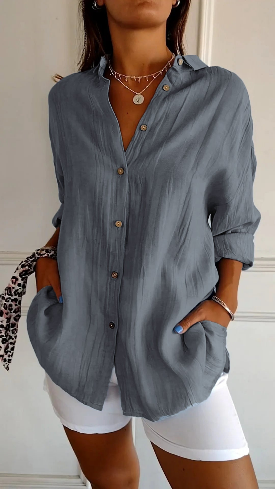 Ariel | Women's Oversized Linen Button-Down Shirt