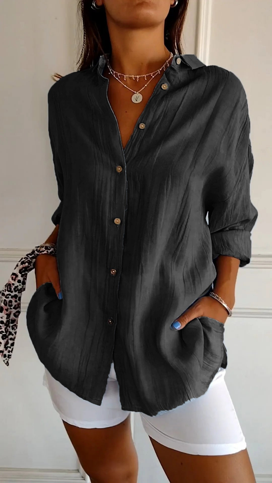Ariel | Women's Oversized Linen Button-Down Shirt