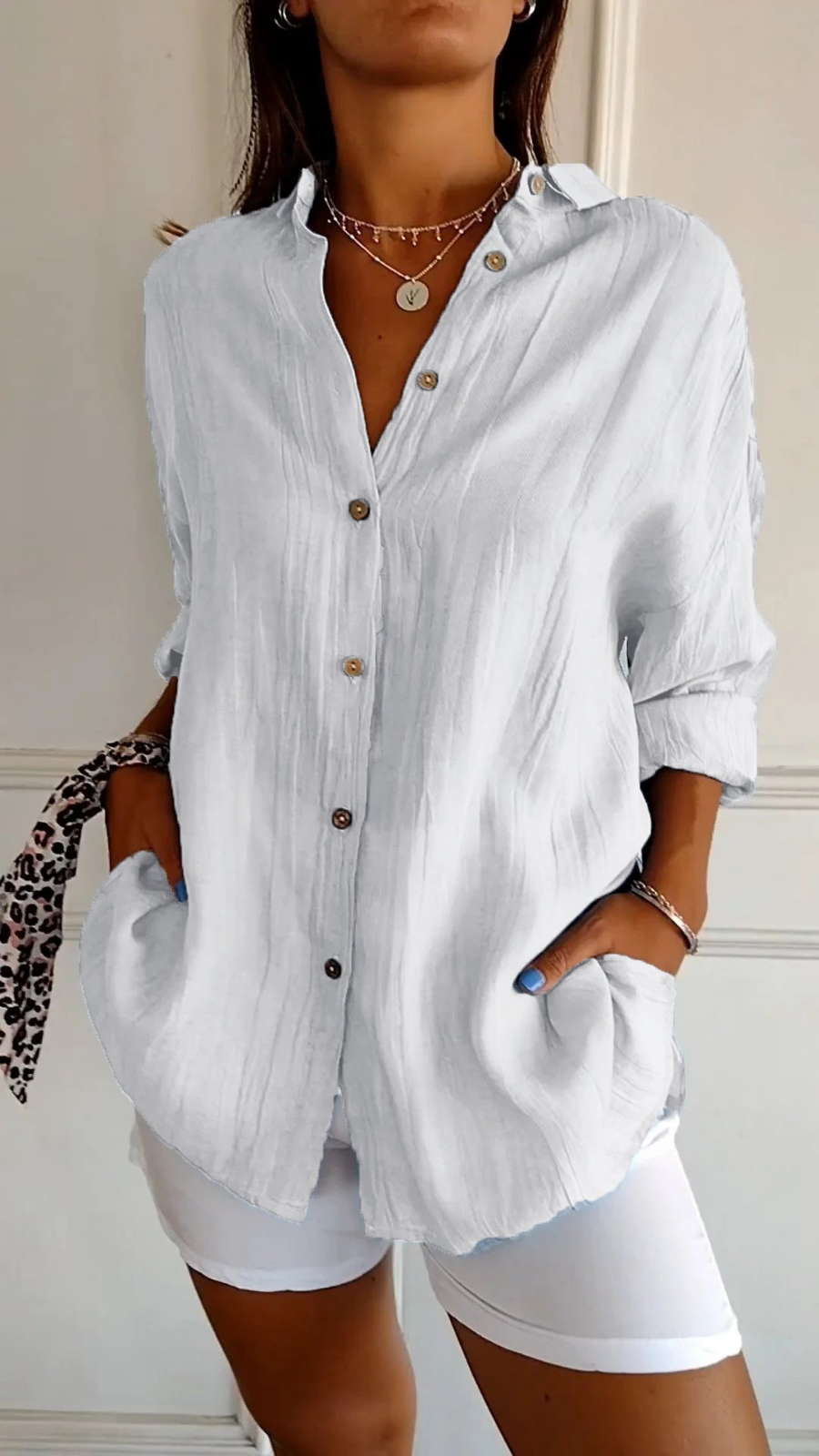 Ariel | Women's Oversized Linen Button-Down Shirt