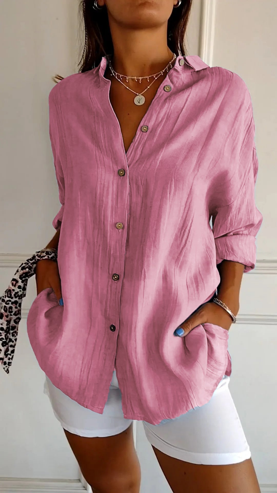 Ariel | Women's Oversized Linen Button-Down Shirt