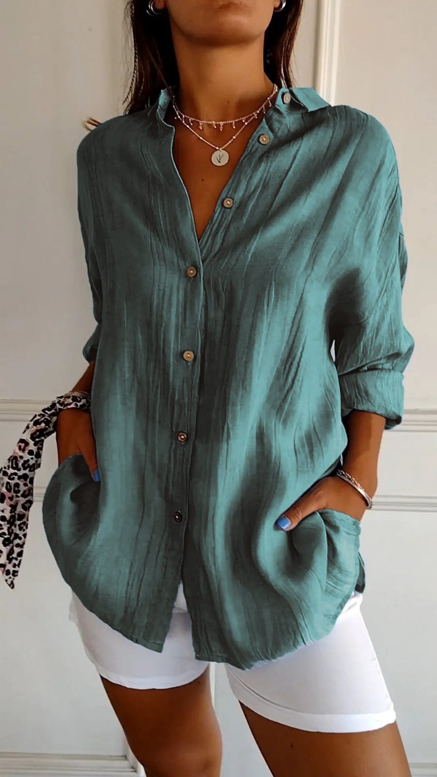 Ariel | Women's Oversized Linen Button-Down Shirt