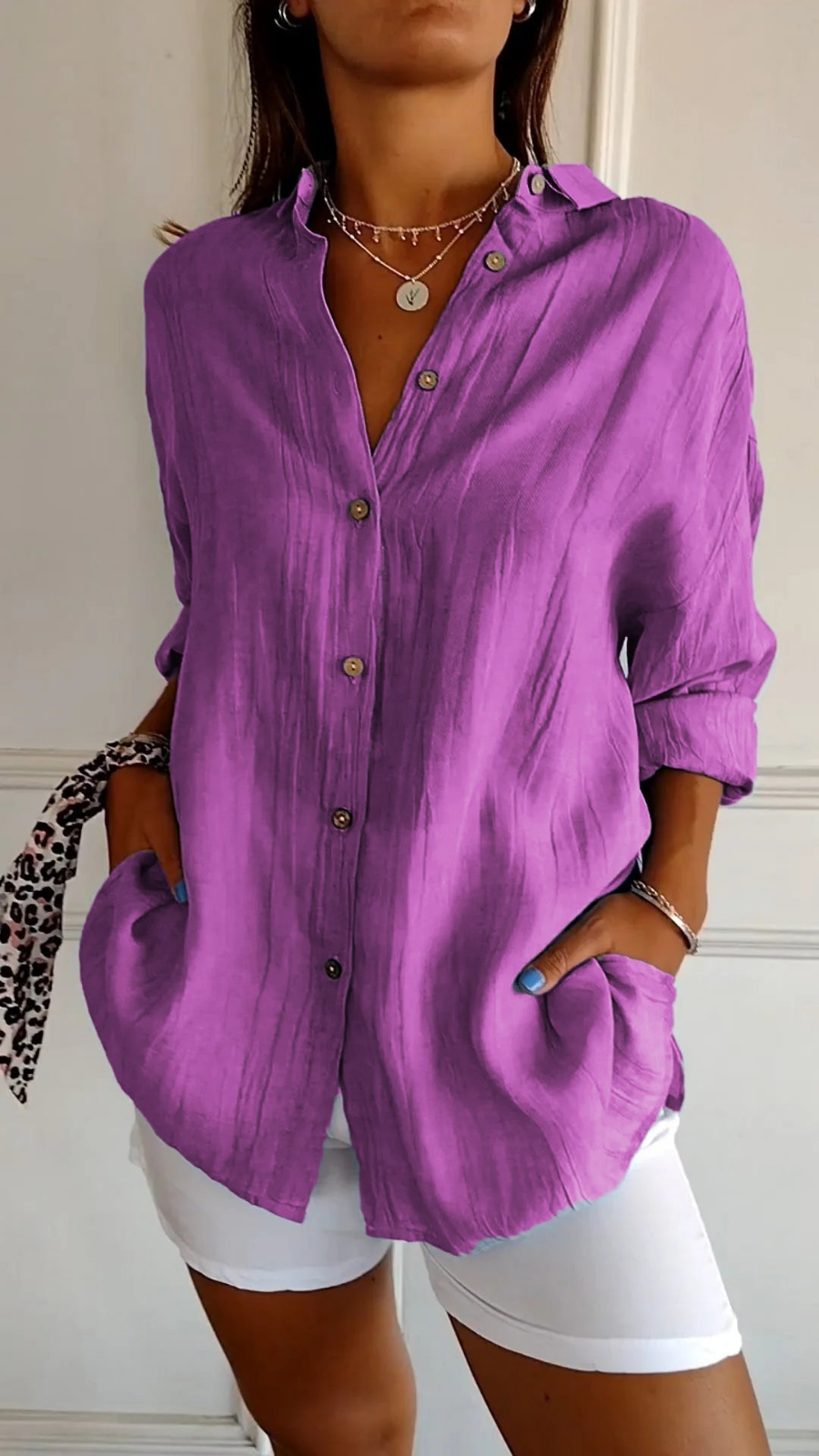 Ariel | Women's Oversized Linen Button-Down Shirt