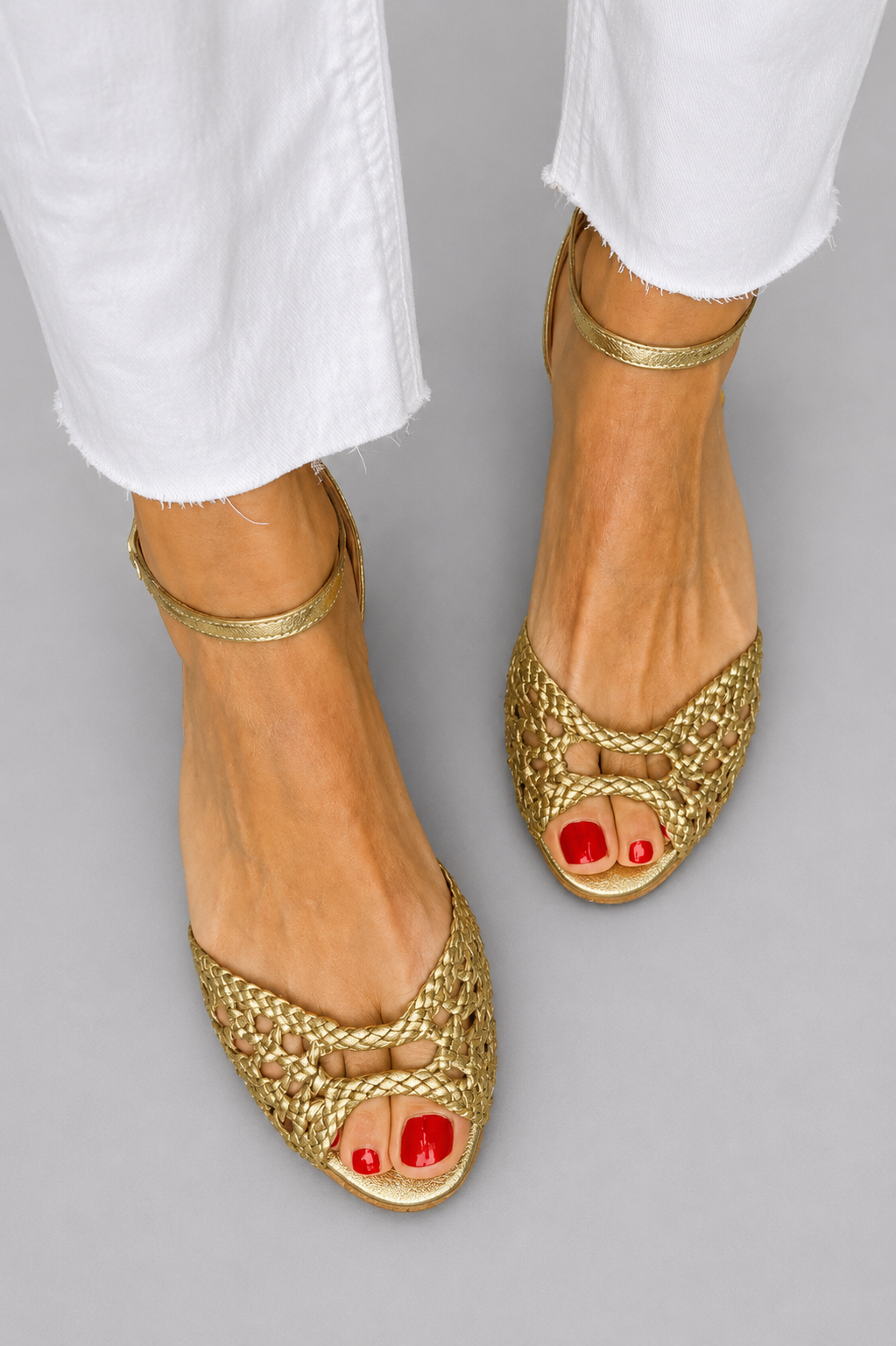 Fleur | Woven Detail Flat Sandals