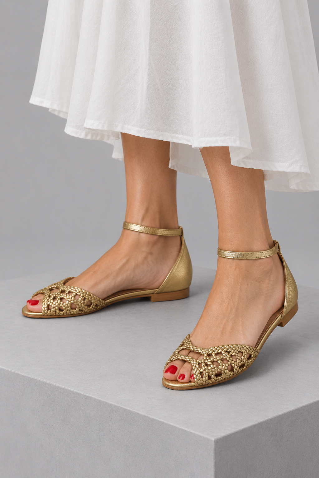 Fleur | Woven Detail Flat Sandals