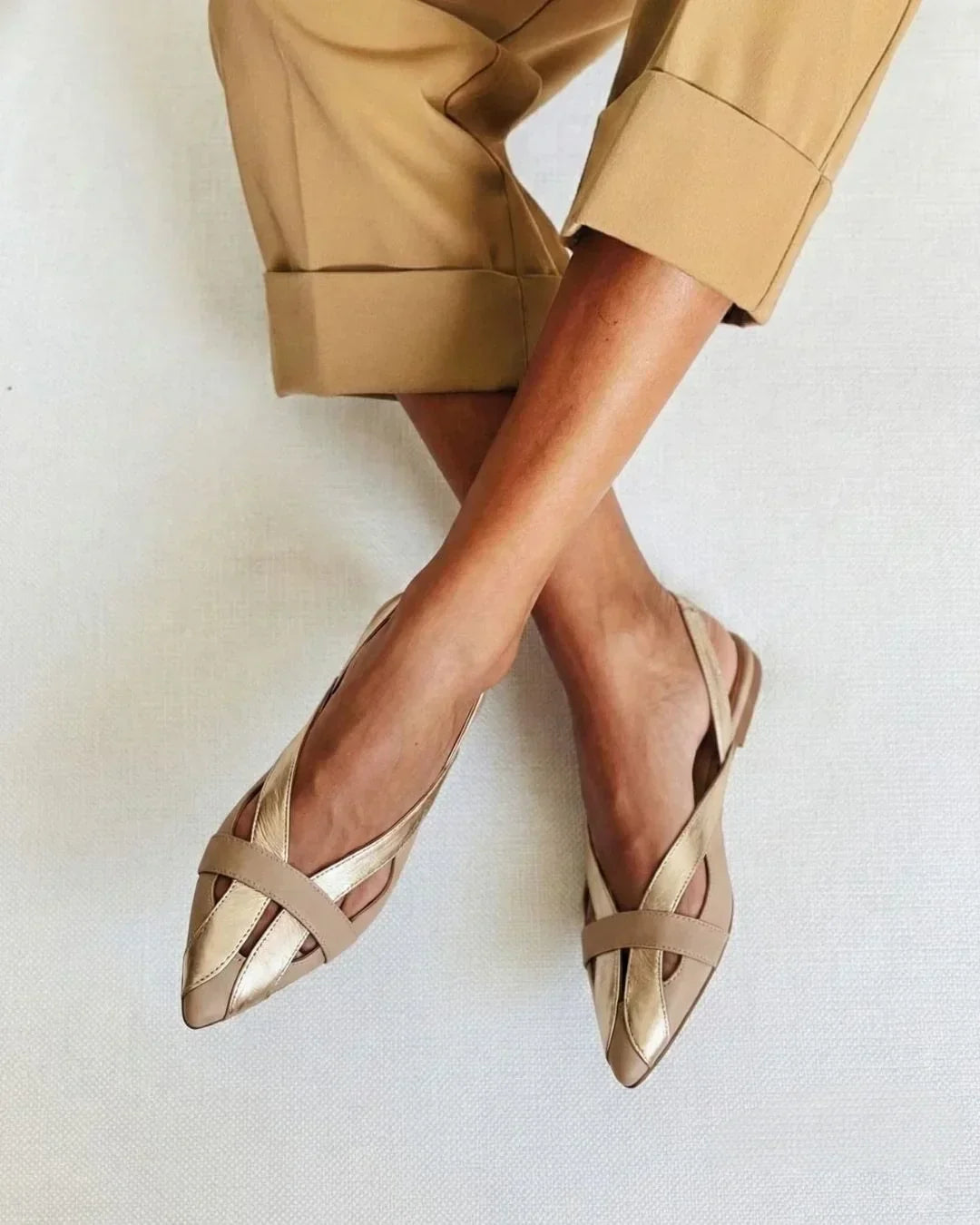 Cordelia | Refined Colour-Block Slingback Flat