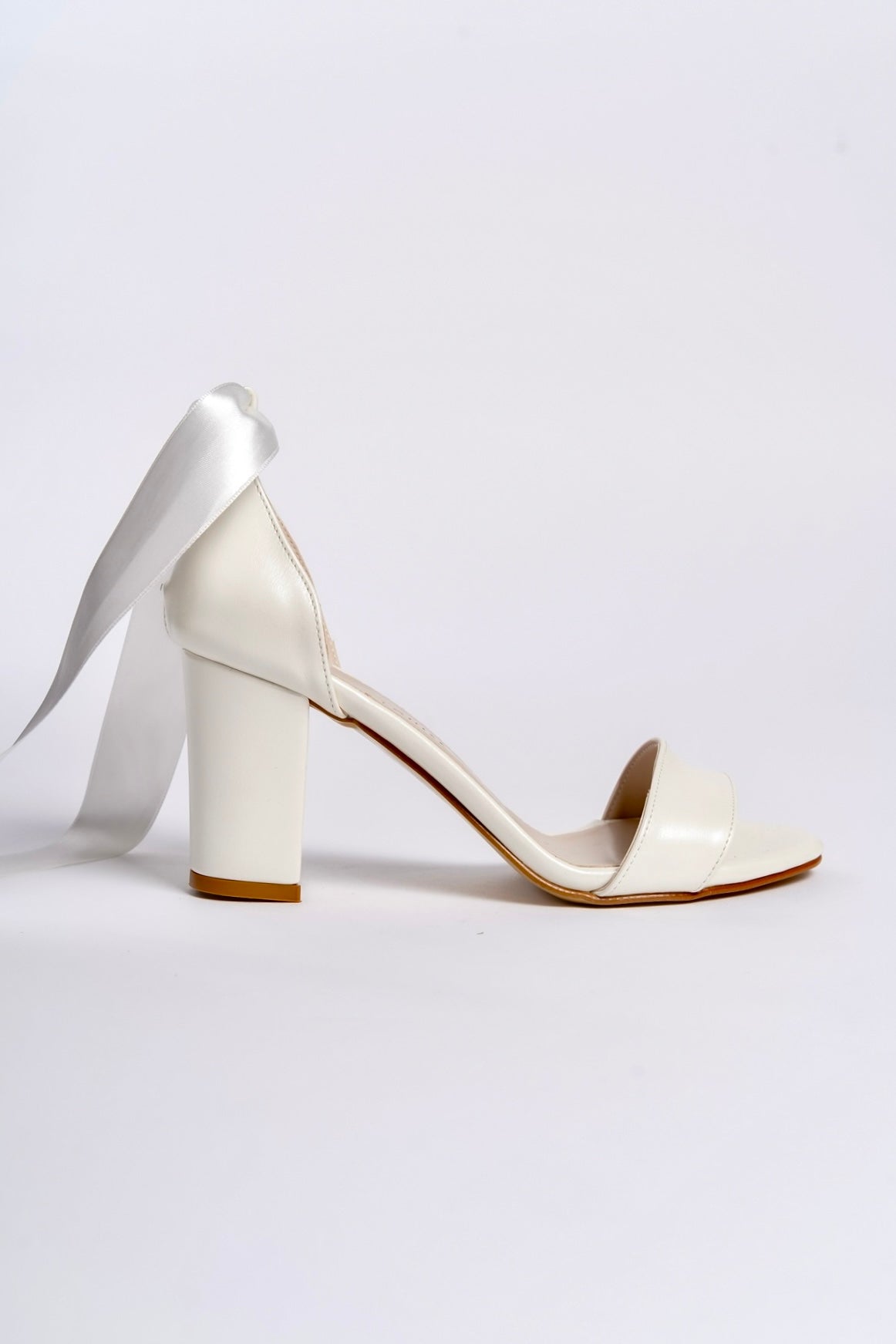 Lydia | Ivory Satin Ribbon High-Heel Sandals