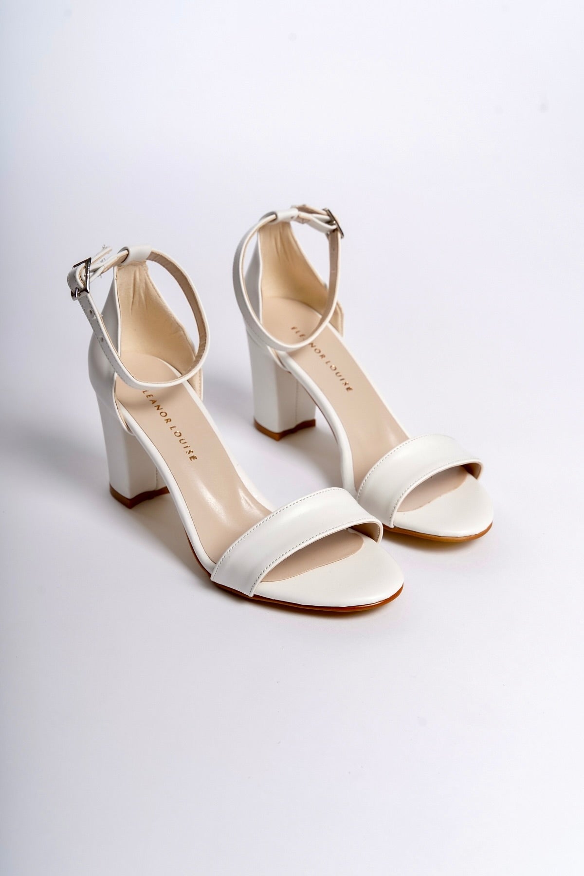 Mariel | White Vegan Leather High-Heel Sandals