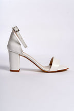 Mariel | White Vegan Leather High-Heel Sandals