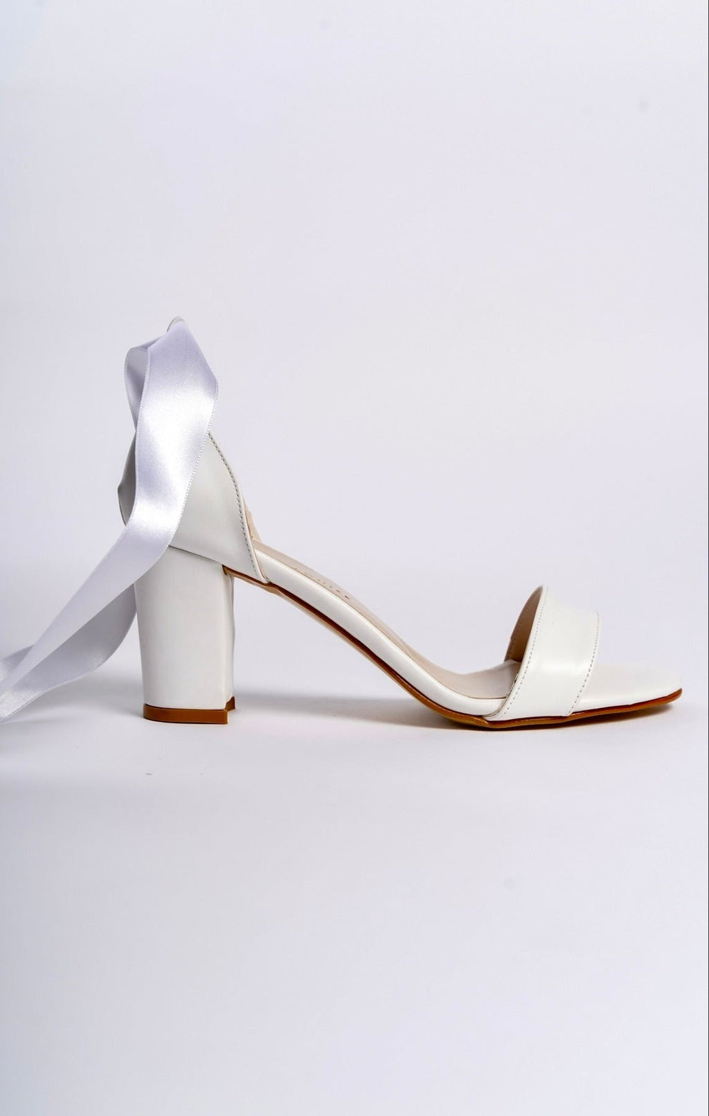 Flora | White Satin Ribbon High-Heel Sandals