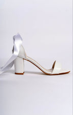 Flora | White Satin Ribbon High-Heel Sandals