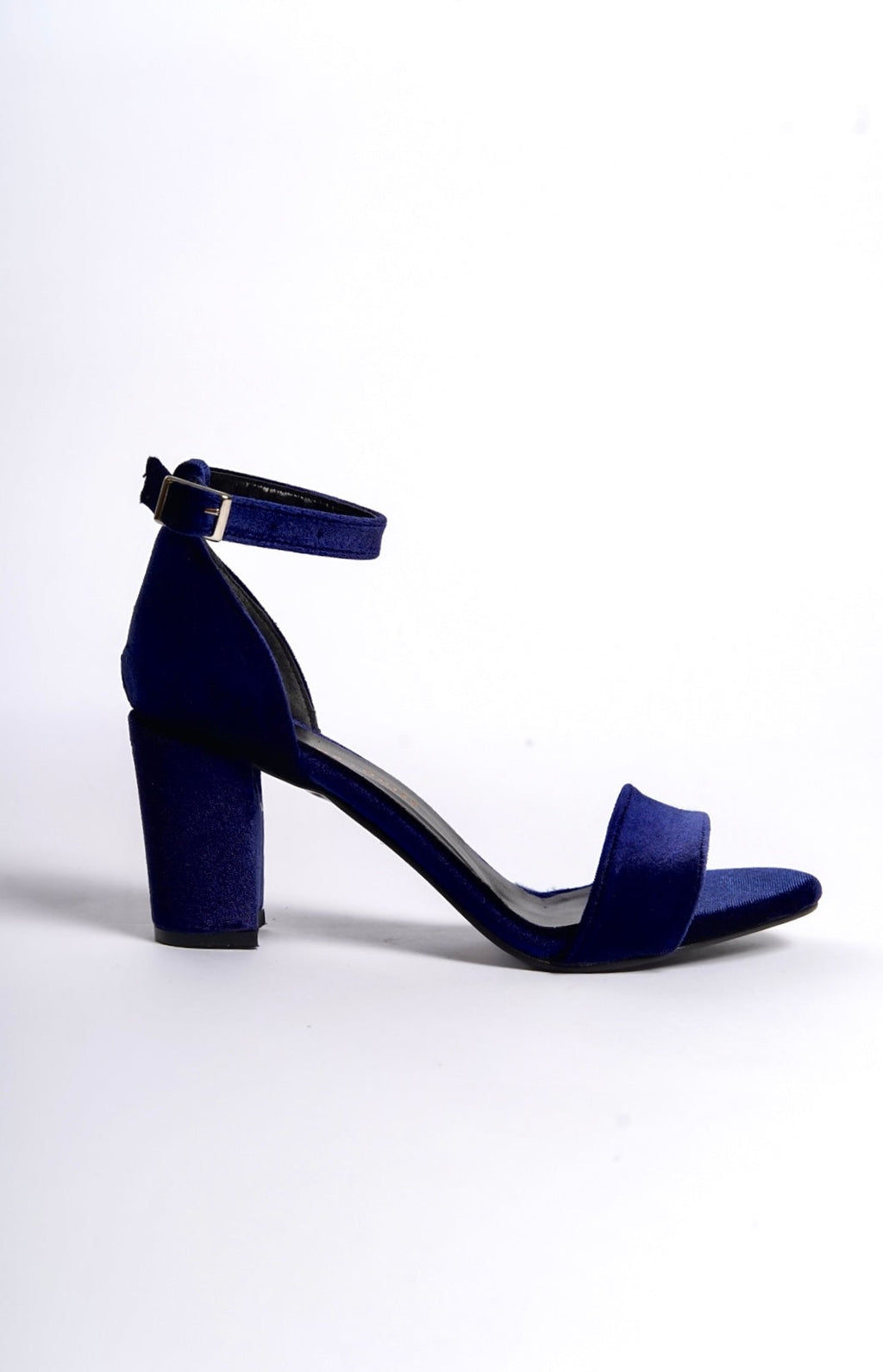 Deanna | Navy Velvet High-Heeled Sandals
