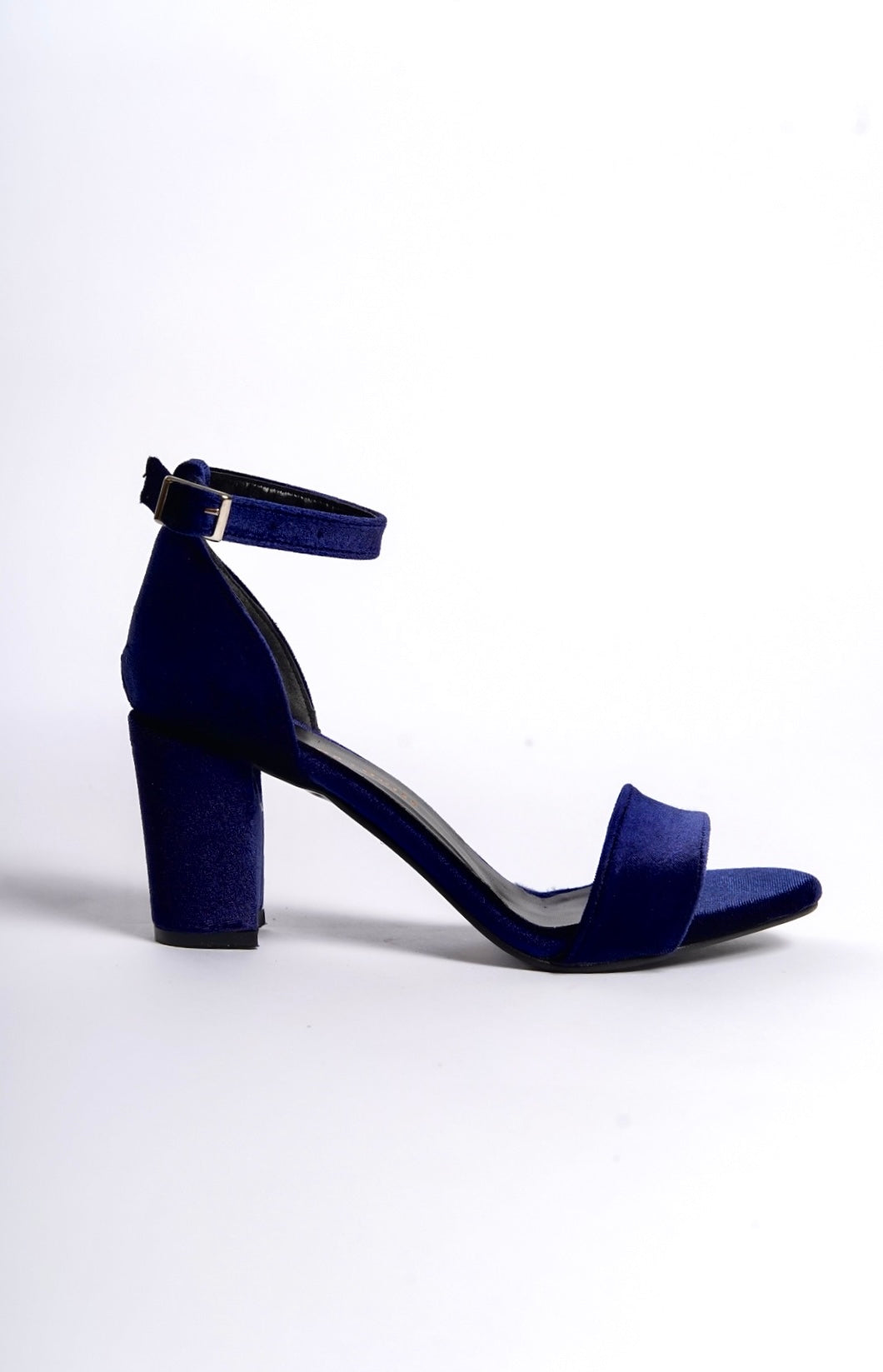 Deanna | Navy Velvet High-Heeled Sandals