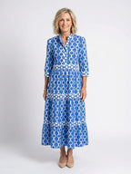 Sable | Chain Print Three-Quarter Sleeve Midi Dress