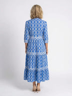 Sable | Chain Print Three-Quarter Sleeve Midi Dress