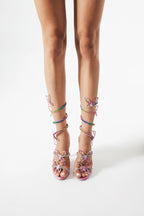 Carina | Rainbow Butterfly Ankle-Wrap Heels