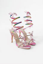 Carina | Rainbow Butterfly Ankle-Wrap Heels
