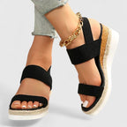Lenora | Stretch-Knit Comfort Wedge Sandals