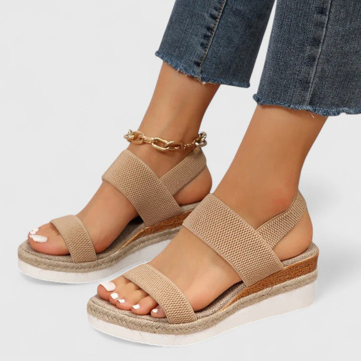 Lenora | Stretch-Knit Comfort Wedge Sandals