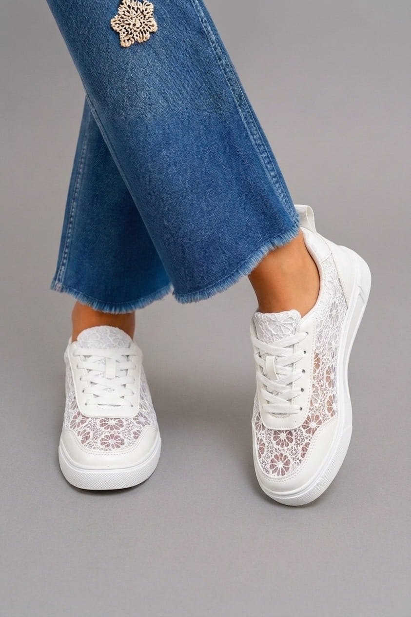 Kalina | Floral Lace Low-Top Sneakers