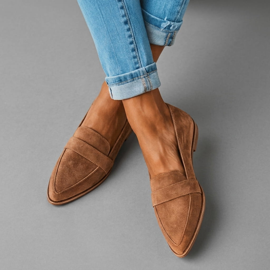 Eleanor | Suede Pointed-Toe Loafers