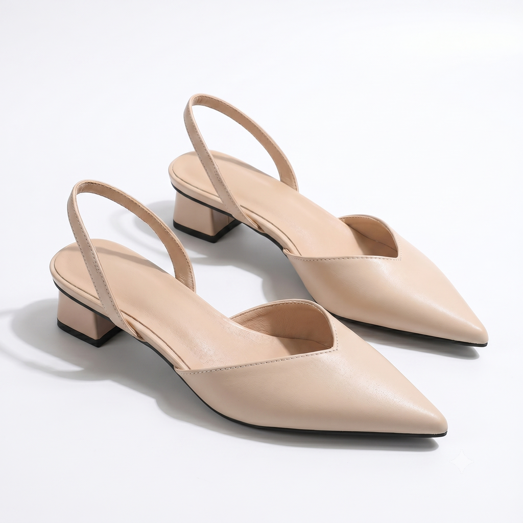 Tess | Low Block Heel Slingback Shoes