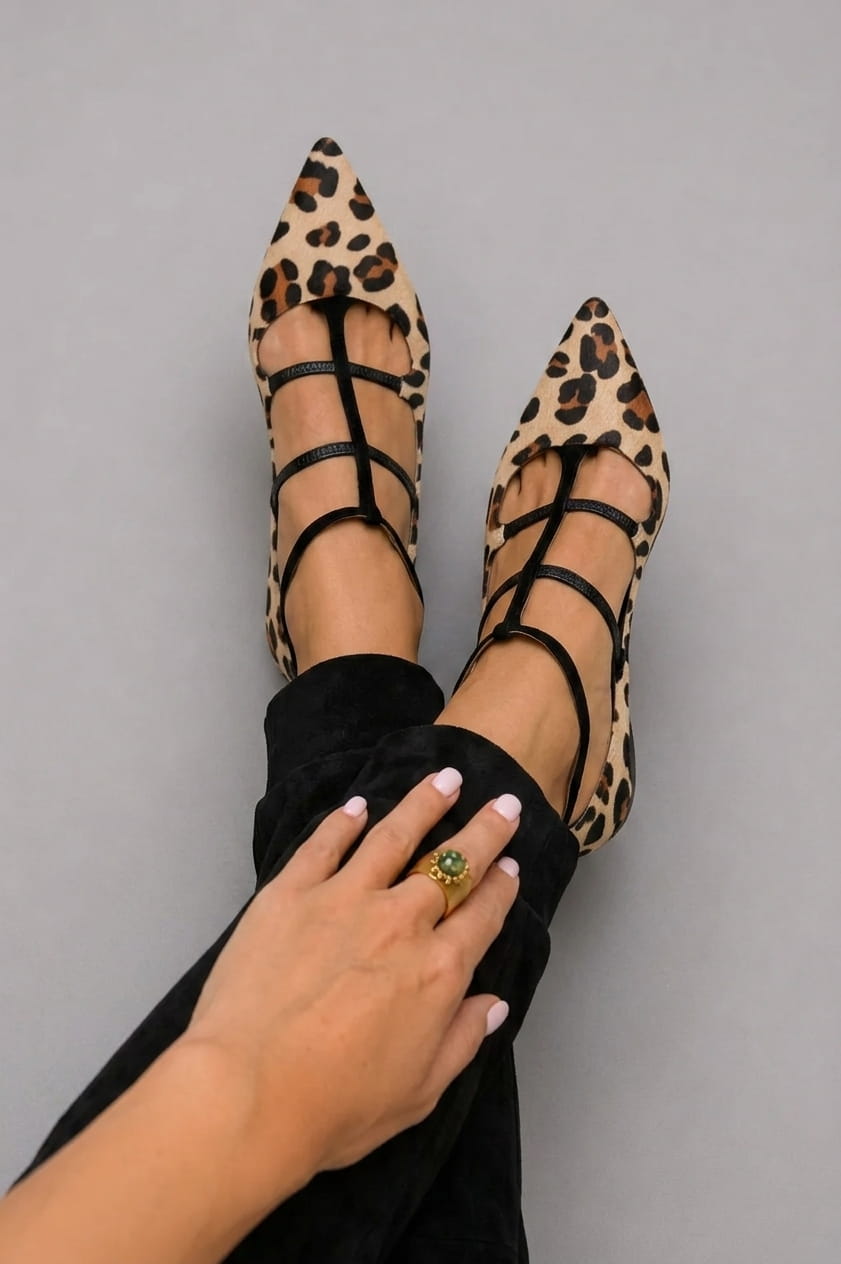 Lorna | Leopard Strap Pointed Heels