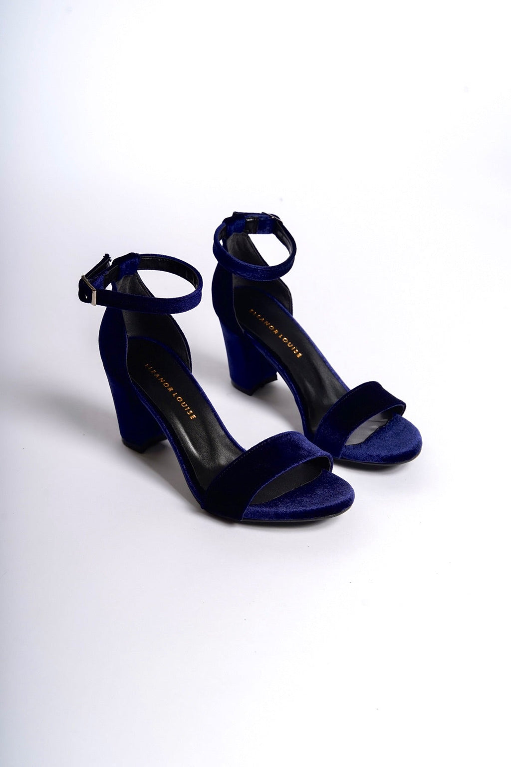 Deanna | Navy Velvet High-Heeled Sandals