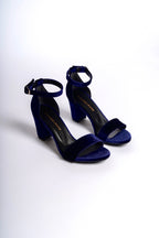 Deanna | Navy Velvet High-Heeled Sandals