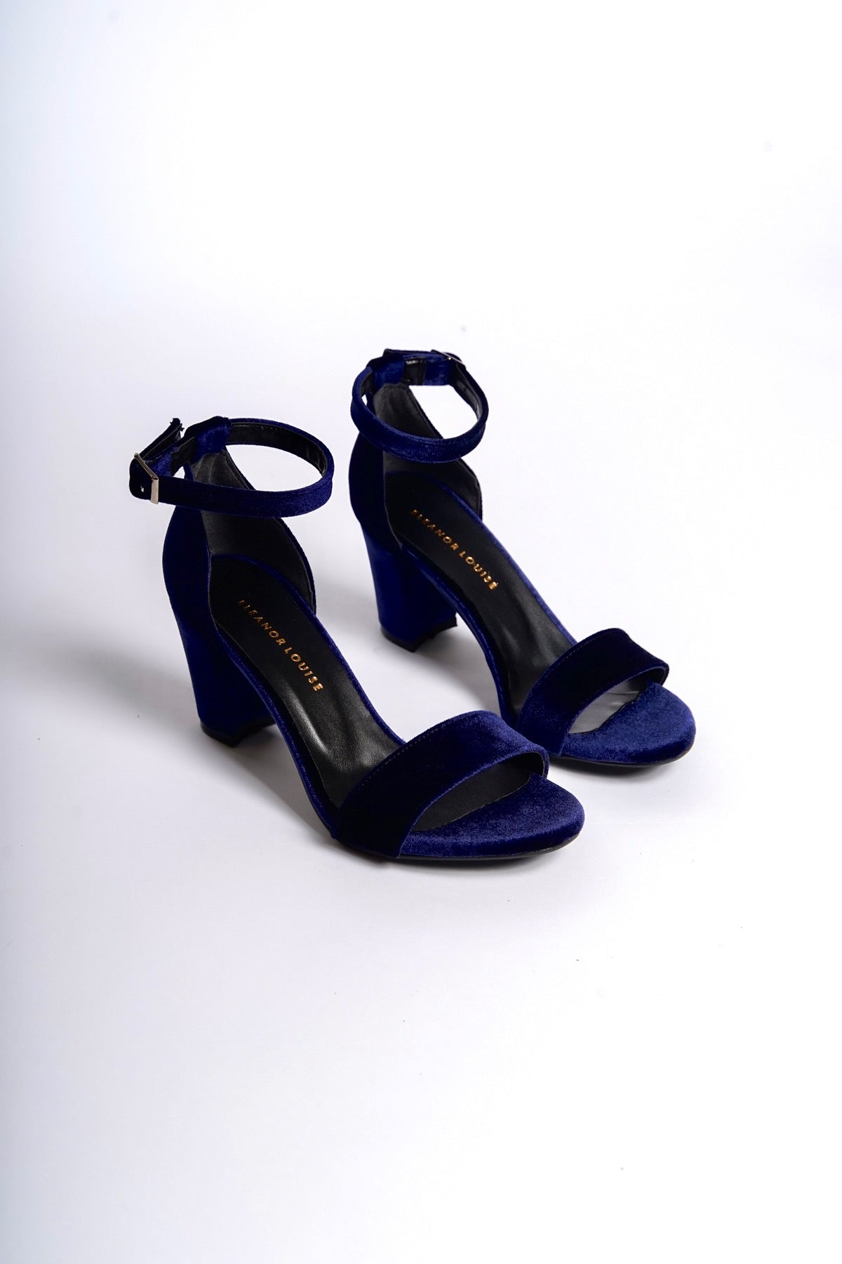 Deanna | Navy Velvet High-Heeled Sandals
