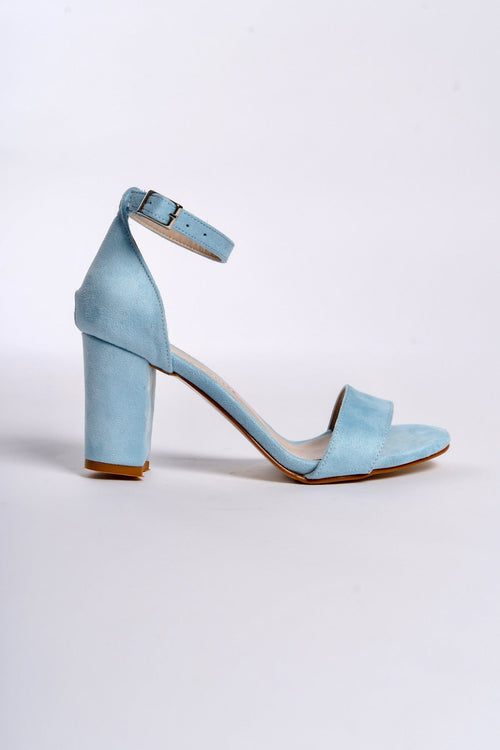 Alice | Baby Blue Suede High-Heeled Sandals