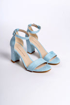 Alice | Baby Blue Suede High-Heeled Sandals