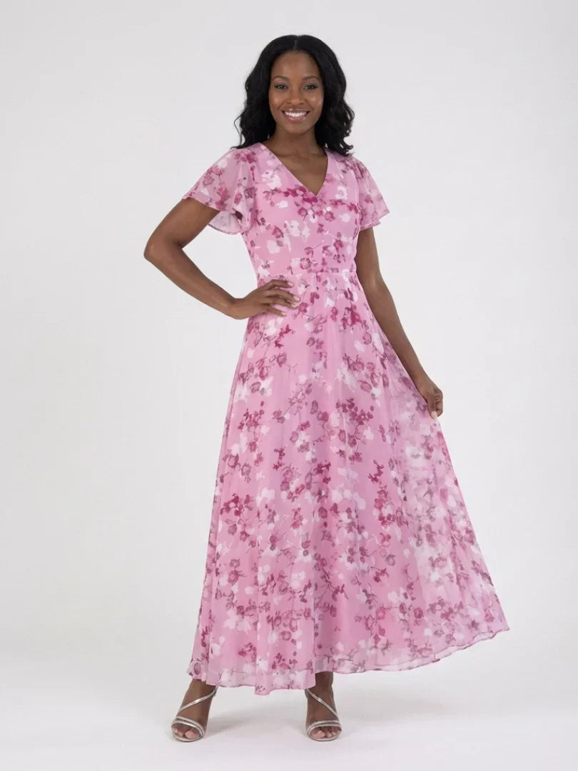 Rosabel | Chiffon Floral Maxi Dress