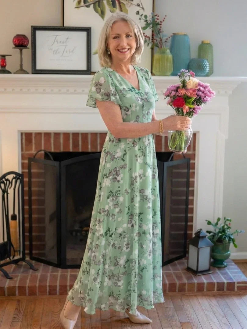 Rosabel | Chiffon Floral Maxi Dress