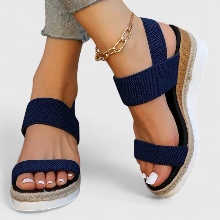 Lenora | Stretch-Knit Comfort Wedge Sandals