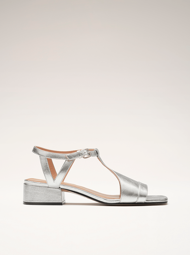 Ciara | Metallic Low-Heel Sandals
