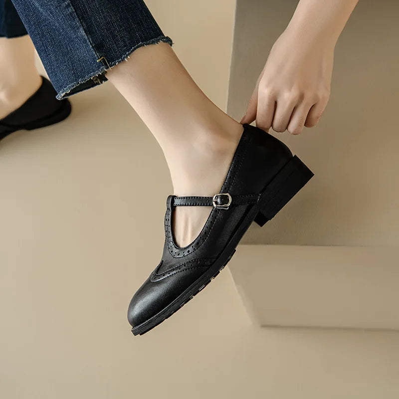 Enid | T-Strap Low-Heel Mary Janes