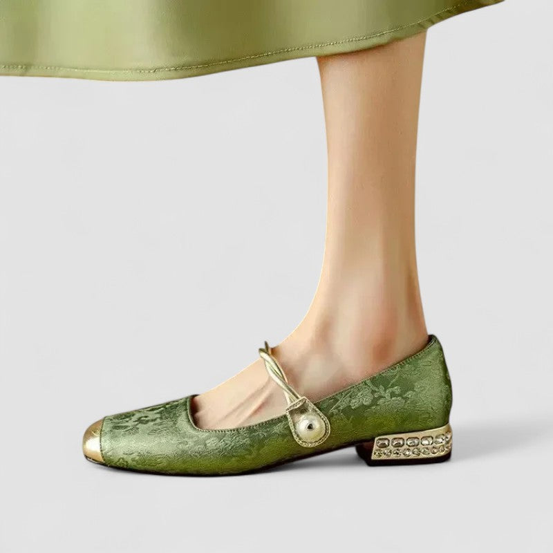 Mercy | Embellished Mary Jane Flat Shoes