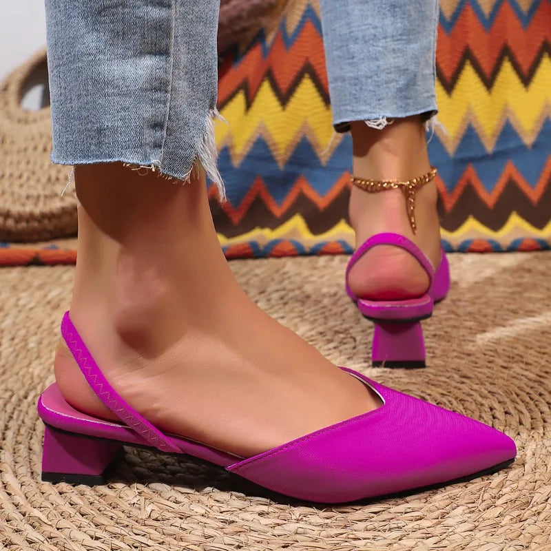 Tess | Low Block Heel Slingback Shoes
