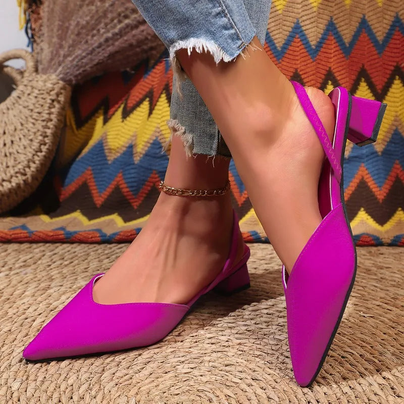 Tess | Low Block Heel Slingback Shoes