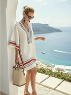 Blanche | Half Sleeve V-Neck Knee Length Dress