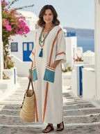 Malia | Half Sleeve V-Neck Maxi Dress With Pockets