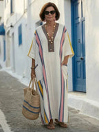 Malia | Half Sleeve V-Neck Maxi Dress With Pockets