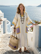 Melina | Short Sleeve V-Neck Maxi Dress With Pockets