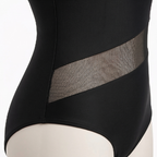 Odelia – Women's Mesh Panel Ruched One-Piece Swimsuit