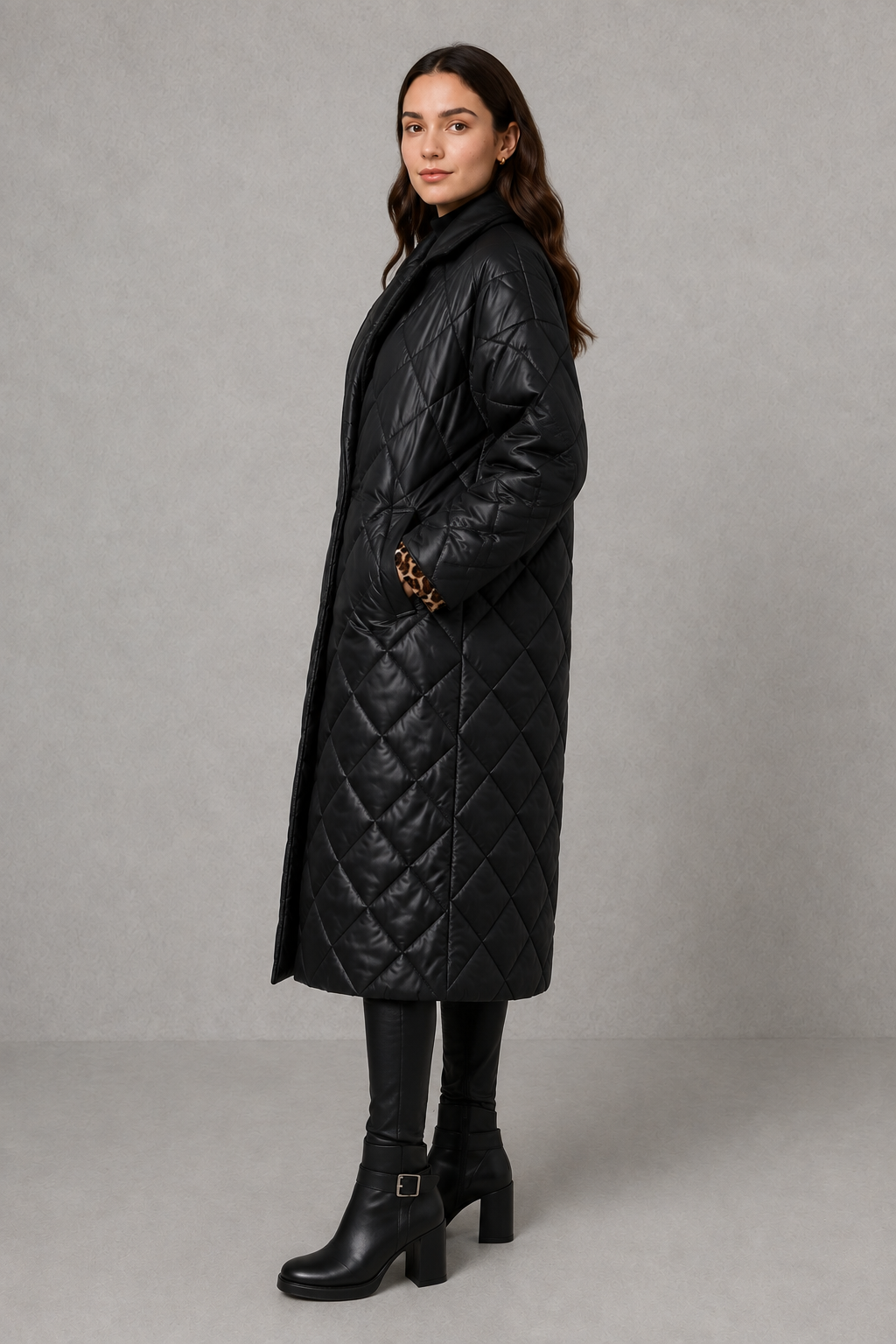 Imogen | Reversible Leopard Print Quilted Coat