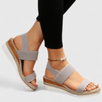 Lenora | Stretch-Knit Comfort Wedge Sandals